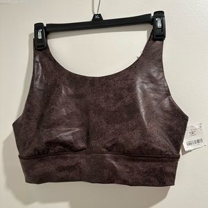 NWT Aerie Brown Faux Leather Crop Top